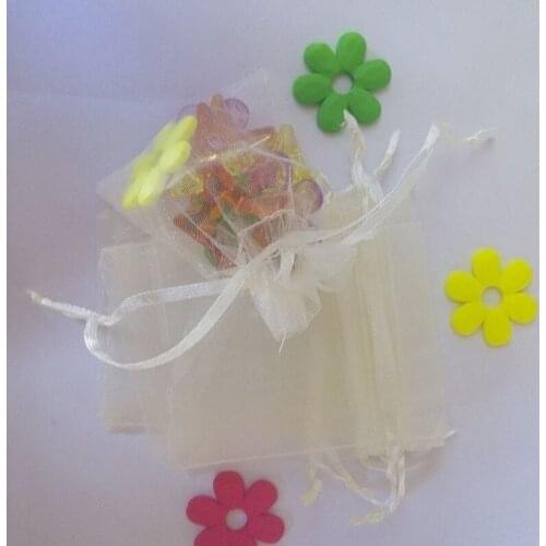 1000pcs 7*9cm Beige Organza Gift Bag Jewelry Packaging Display Bags Drawstring Pouch For Bracelets/Necklace/Wedding Yarn Bag