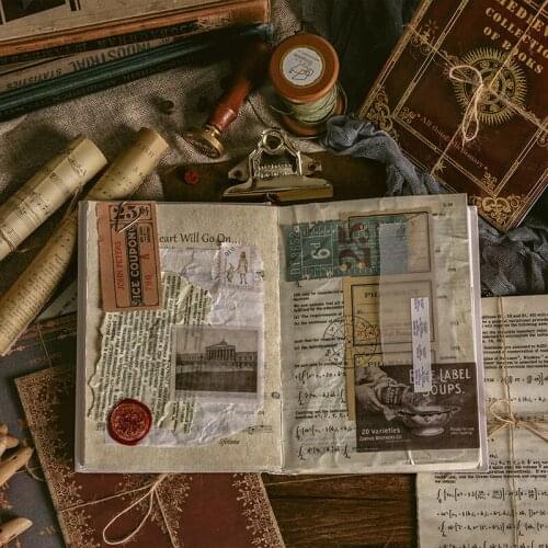 Scrapbook Paper Bag Book Page Material Paper Note Paper Retro Hand Book Handmade Craft Paper Craft Background Pad Decoration