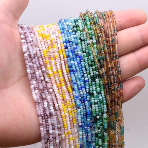 Mix colors 1X2mm Rondell Austria Faceted Crystal Beads Round Glass Beads Loose Spacer Beads for Jewelry Making DIY Wholesale