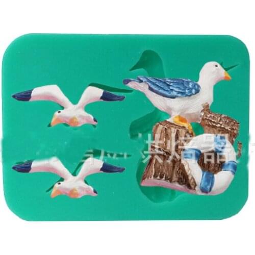 Seagull Silicone soap Mould bird chocolate mold Fondant cake Decorating Tool Baking cupcake toppers patisserie accessories