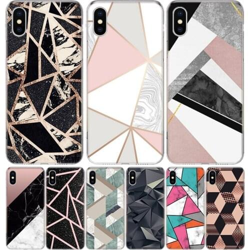 Geometric Shapes line Pattern Cover Phone Case For iPhone 11 12 Mini Pro 7 6 X 8 6S Plus XS MAX + XR 5S SE 10 Ten Art TPU Coque