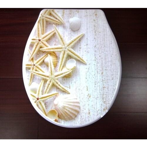 Toilet seat cover Stone group Fashion people pattern set hot selling PP toilet lid cover starfish 2019 high quality toilet seat