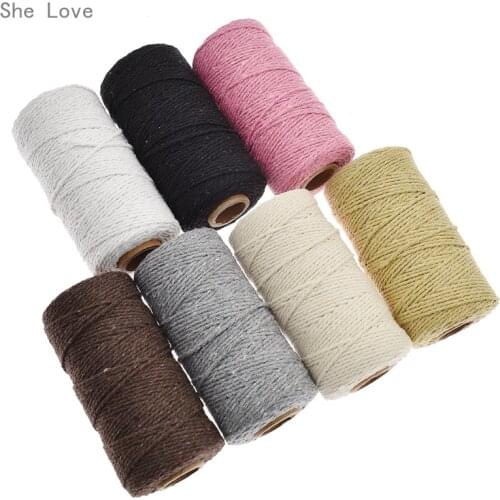 Chzimade 100 Yards Cotton Twisted Cord String Handmade Accessory DIY Rope Crafts