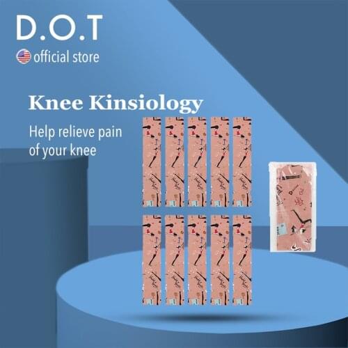 D.O.T 10pcs Precut Sports Kinesiology Tapes Kinesio Self-adhesive Elastic Bandage Roll Kinesiological Teip Cotton Boxing Wraps