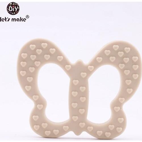Lets Make Food Grade Silicone Butterfly Teether DIY Accessories Dummy Clip Rattles Pendant Nursing Necklace Charms Baby Teether