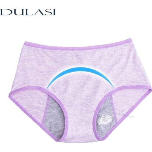 DULASI Physiological Menstrual Period Panties Cotton Breathable Underwear Leakproof Warm Lingerie Mid-Rise Briefs For Women