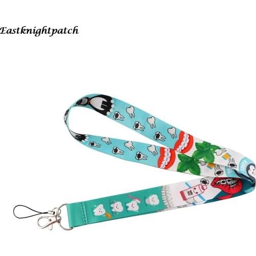 E3017 Protect teeth Lanyard Keychain Lanyards for keys Badge ID Mobile Phone Rope Neck Straps Accessory Gifts For Dentist