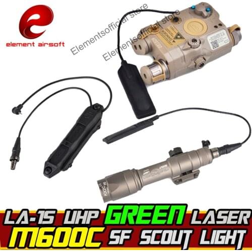 Element Airsoft surefir M600C Weapon light Green Laser IR PEQ 15 Switch Tactical Scout Flashlight Arms Gun Lamp for hunting