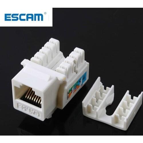 ESCAM 5pcs Cat5E 110 Punch Down Keystone Jack RJ45 CAT5 Network