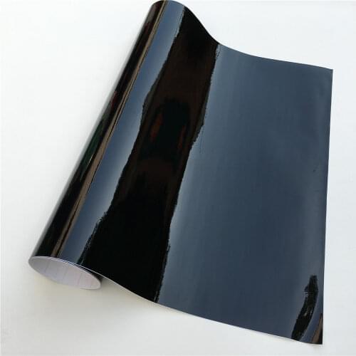 Glossy Black Vinyl Car Wrap Film Roll Foil Sticker Decal Self Adhesive Vinyl Bubble Free Console Computer Laptop Skin Phone