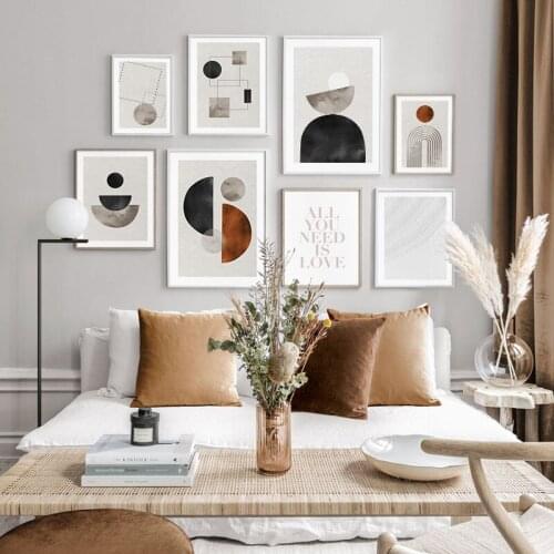 Graphic Shapes Art Poster Abstract Geometry Canvas Print Minimalist Picture Grey Black Wall Painting Home Living Room Decoration