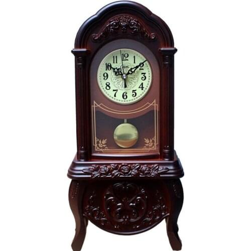 Chinese Pendulum Wall Clock Vintage Music Wood Mute Wall Clock Modern Design Office Kitchen Antique Reloj De Pared Large Clocks
