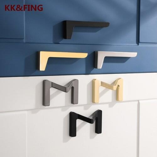 KK&FING Light luxury Creative Wardrobe Door Handles Drawer Cabinet Door Handle Zinc Alloy Furniture Knobs Gold Cabinet Pulls