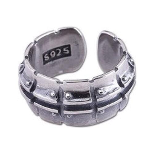 925 Silver colour For Men Female Fashion Sterling Thai Silver colour Open Ring Jewelry Best Gift