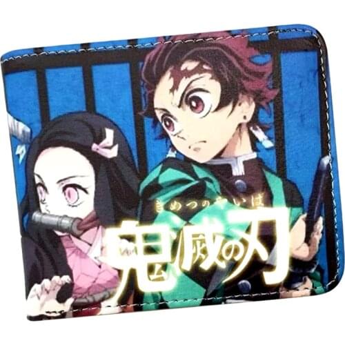 Comic Demon Slayer Kamado Tanjirou Kamado Nezuko Wallet Short Purse With Coin Pocket card id holders
