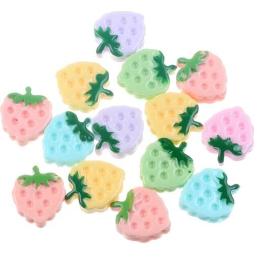 LF 30Pcs Mixed 15x12mm Strawberry Resin Cabochon Flatback Decoration Crafts Embellishments For Scrapbooking Diy Accessories