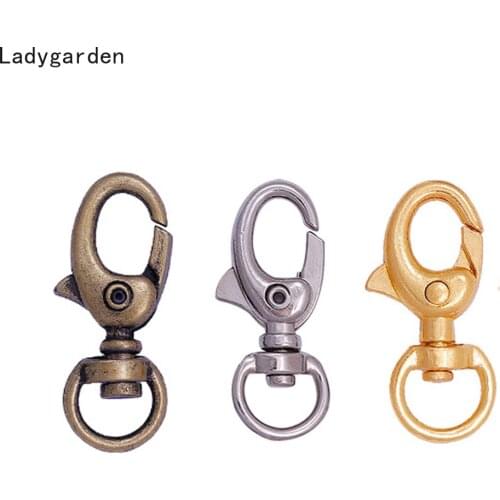 10PCS Metal Luggage Bag Dog Buckle Key Ring Retaining Clip Craft Lobster Clasp Key Chain Keyring Bags Purse Strap KeyChain Craft