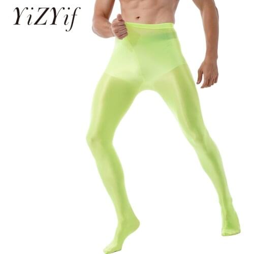 Mens Fashion Pants Glossy Pantyhose Training Fitness Ballet Dance Yoga Leggings Workout Sports Tights Trainer Running Trousers