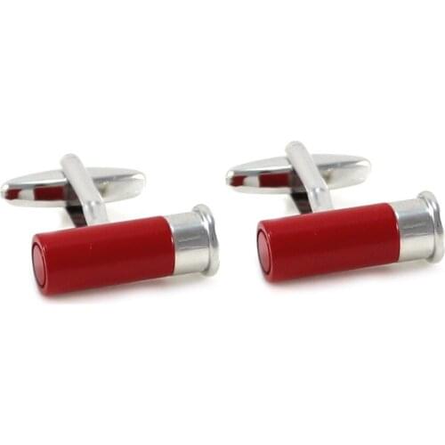 Mens Red Shot Gun Shell Cuff links Rifle Gun Shells Cuff Links