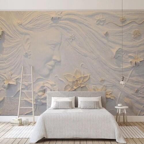 Custom Mural Wallpaper 3D Stereoscopic Sculpture Beauty Flowers Modern Abstract Art Wall Painting Living Room Bedroom Wallpapers