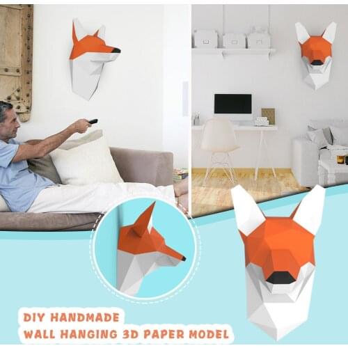 New Fashion 3D Animal DIY Wall Hanging Paper Model Handmade Paper Model Ornaments Personality Improve Hands-on Ability