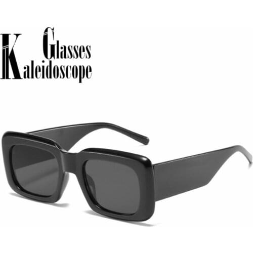 Vitange Square Sunglasses Women Men Fashion Wide legs Blue Yellow Sun Glasses Female Retro Black Shades Mirror UV400 Eyeglasses