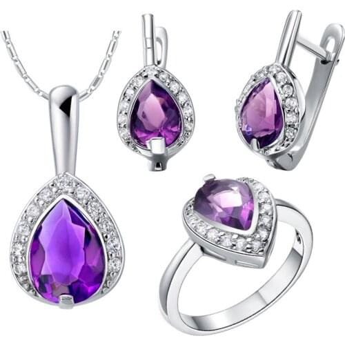 Pendant necklace Earrings ring 925 suit made water suit fashion exported iPod explosion gradeCZ Luxury Ms. girl Wedding