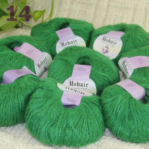 Sale New 8BallsX25g Luxury Soft Mohair Warm Wrap Shawl Hand Knit Crochet Yarn Gem Green 291-14-8
