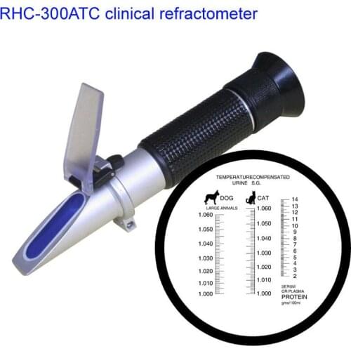 Handheld Pet clinical refractometer Dogs and Cats veterinarians 2-14g/dl refractometer ZGRC-300ATC