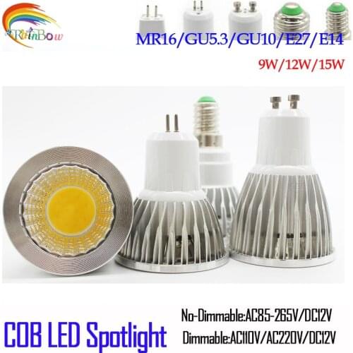 Lowest price Bombillas 9W 12W 15W Led Bulb GU10 E27 LED spotlight E14 GU5.3 MR16 COB LED lamp light 220V E27 Lampada LED Light