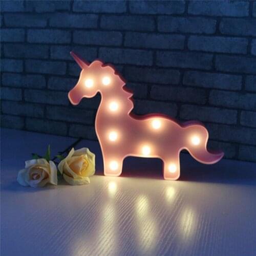 Led Wall Child Unicorn Shape String Lights Lighting Led Christmas Tree Decoration Lights Home Party Holiday Night Light Lamp