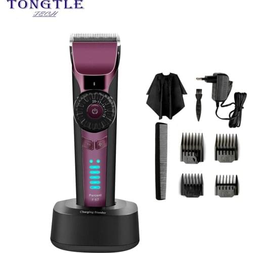 Tongtletech Professional Electric Hair Clipper Lithium Battery 100V-240V Mens hair cutting Razor Cordless Hair Trimmer Machine