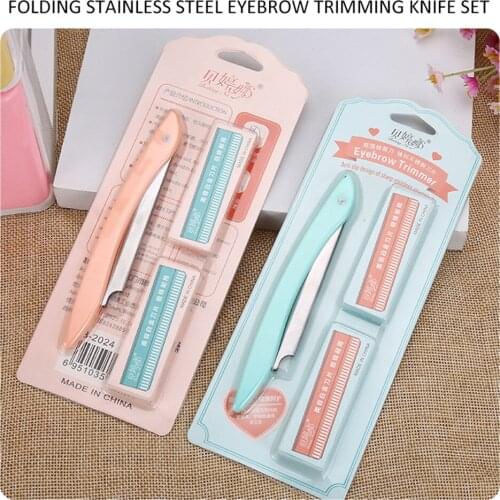 Eyebrow Trimmer with 10 Razors Portable Eyebrow Razor Set Eye Brow Shaper Shaver Shaping Tool Facial Hair Remover for Women