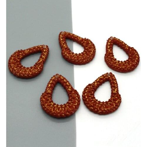 4pcs Vintage Wine Red Imitate Lafite Earring Charms Handmade Women Hollow Drop Earrings Pendant DIY Accessory Charm Jewelry Make