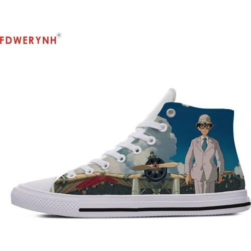Womens Customized Casual Canvas Shoes High Studio Ghibli The Wind Rises Kawaii Miyazaki Hayao Cute 90s Women Breathable Shoes