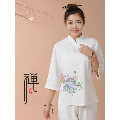 Women Spring&Summer lay suits cotton zen Buddhist Monk Buddhism Meditation martial arts clothes clothing sets Kampfkunstsets