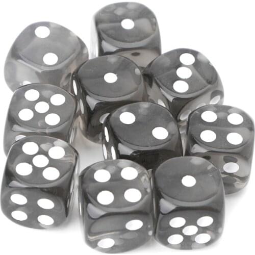 10 pcs Six Sided 15mm Transparent Cube Round Corner Portable Table Playing Games X3UA