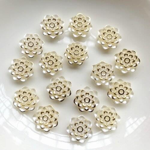 100pcs 12mmABS single hole flower flat /DIY jewelry/white flower/wedding decoration/resin crafts