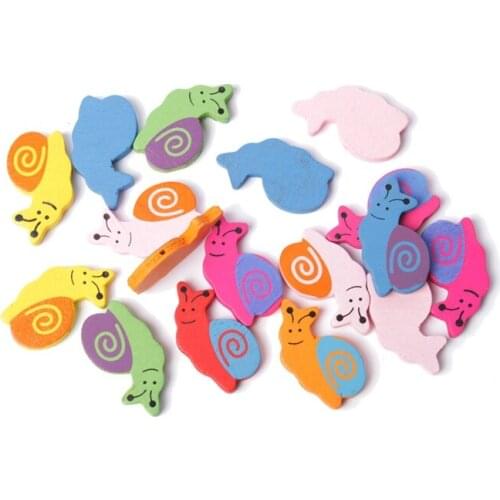 100PCS Mixed Colours Wooden Snail Beads #24920