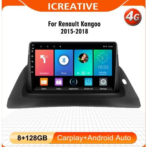 For Renault Kangoo 2015-2018 2 Din 9 Inch Android Autoradio GPS Navigation Stereo Car Multimedia Video Player Wifi BT