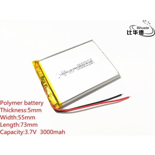 5pcs/lot Liter energy battery 3.7V 2500mAh 505573 Lithium Polymer Battery Li ion Lipo Rechargeable battery