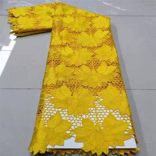 5 yards big red nigerian guipure lace water soluble fabric high quality embroidery african cord laces nigerian mesh fabri P2014