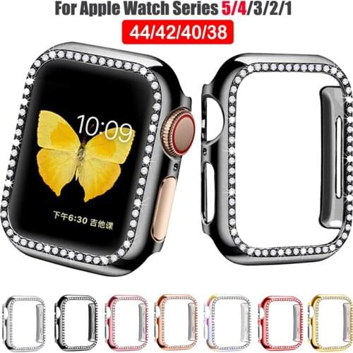 Diamond PC Case Cover for Apple Watch Band 5 4 3 2 Protect Bumper for iWatch Case for Apple Watch Accessories 44mm 40mm 42m 38mm