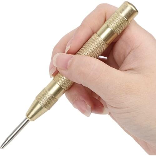 Punching Tool Marking Starting Holes Tool 5-inch Drill Bit Automatic Center Punch Spring Loaded Window Breaking Device