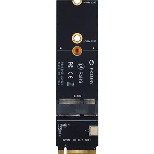 Wireless M.2 A+E Key Slot to M.2 M Key Wifi Bluetooth Adapter for AX200 9260 Bcm94352Z Card NVMe PCI Express SSD
