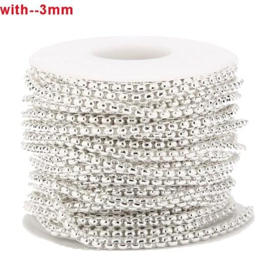 1M/2M/5M/10M Gold Tone 3mm Width white Cable Chain Stainless Steel Gold Link Chain DIY For Necklace Bracelet Jewelry making