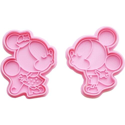 Disney A Set of Mickey Mouse Minnie Cookie Cutters Christmas Cookie Mold 3D Baking Accessories Bakery Tools Kitchen Supplies