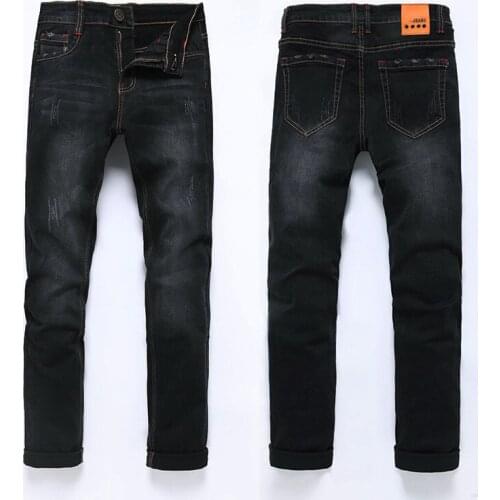 High Quality 2020 Fashion Demin Jeans Men Slim Fit Black & Blue Color Plus Bigger size 28-46 48