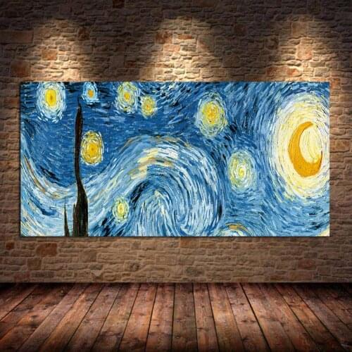 Famous Van Gogh Artist Starry Sky Oil Painting Sunflowers Prints on Canvas Posters Wall Art Pictures for Living Room Decoration