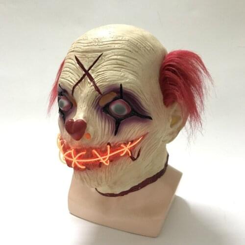 Clown Horror Luminous LED Mask Scary Ghost Festival Cos Led Fluorescent Dance Headgear Helmet 2